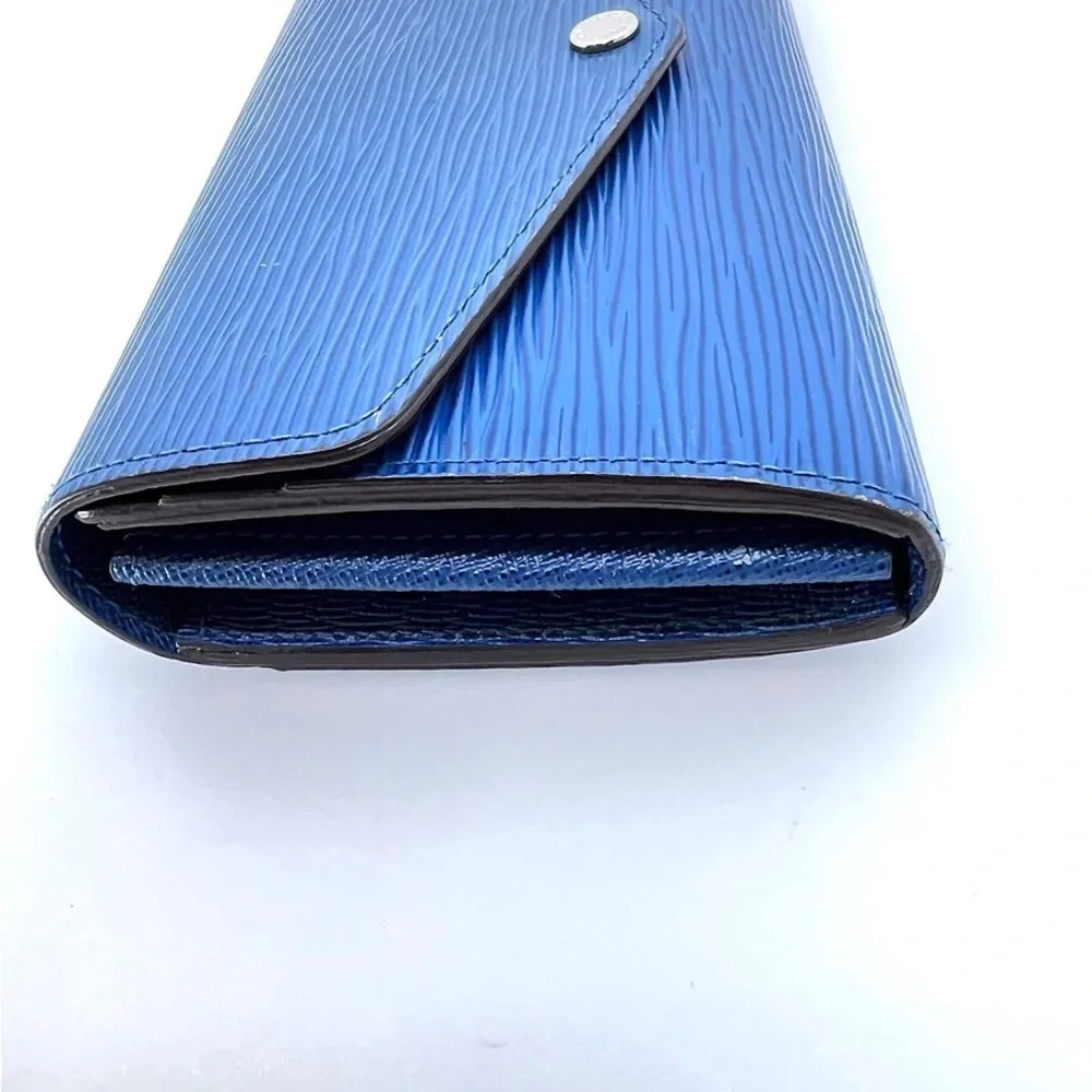 LOUIS VUITTON Epi Leather Sarah Wallet Blue Continental Flap
